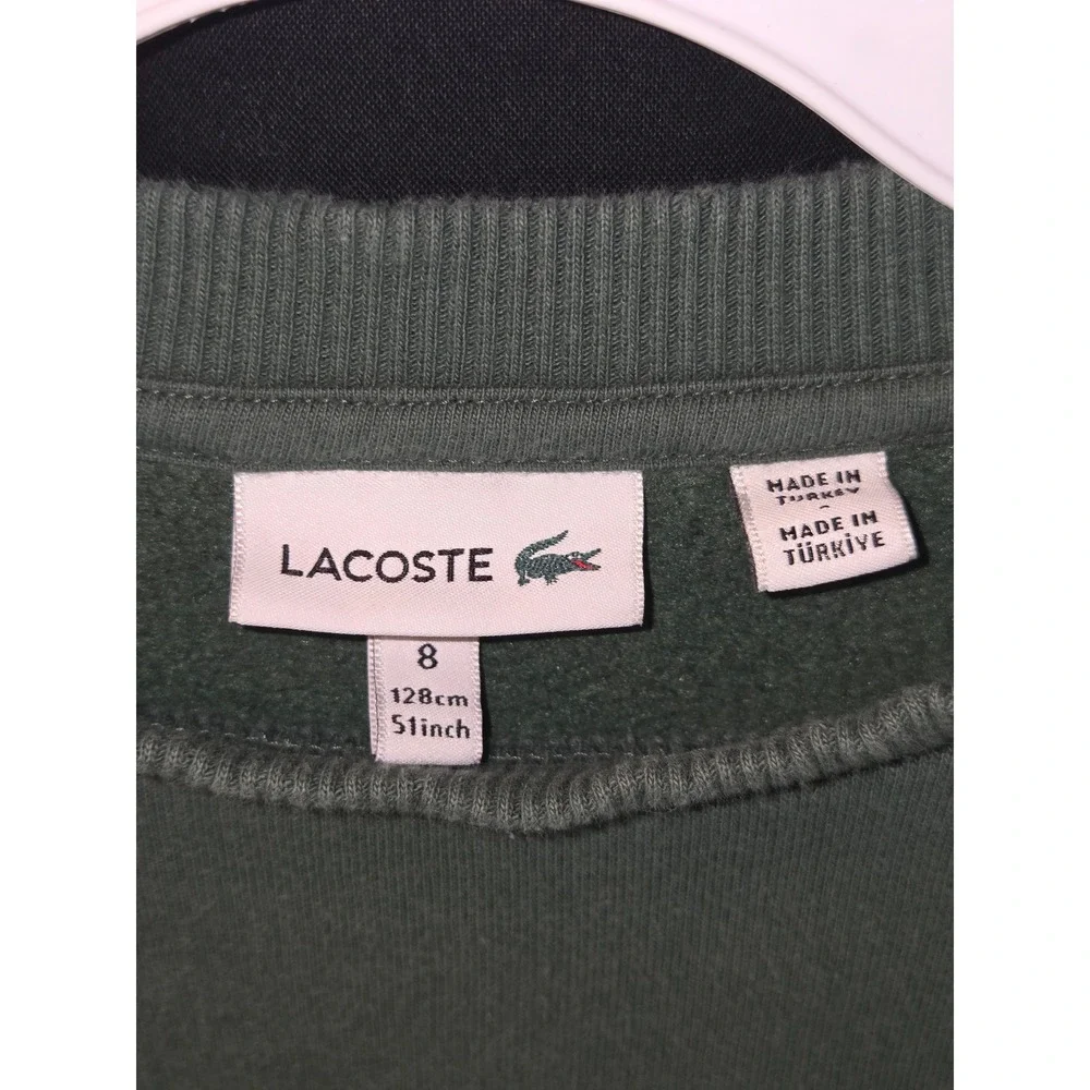 Lacoste‎ Kids Color Block Logo Crewneck Sweatshirt Green Black Size 8